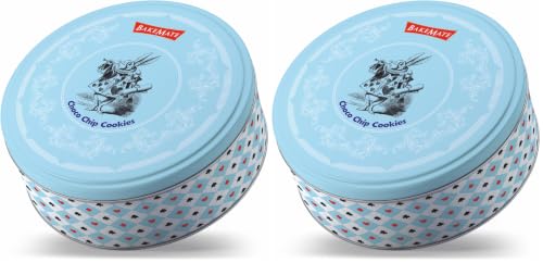 Image of BakeMate Choco Chip Cookies Tin - Chocolate Chip Biscuits, 340g | Festive Gift Pack for All Occasions (Pack of 2)