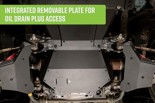 Image of DV8 Rear Belly Skid Plate for 2024-26 Toyota Tacoma & Land Cruiser | Bottom of Engine /Oil Pan, Removable Plate for Drain Plug Access, Compatible w /Factory & Front Skid Plates