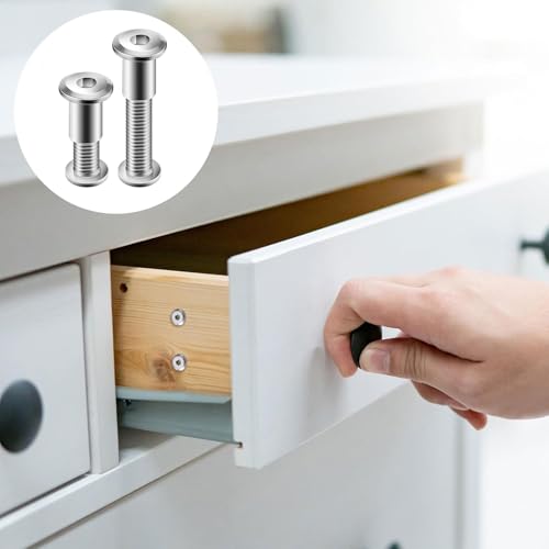 20 Stück Verbindungsschrauben M4 x 20mm, Hülsenschrauben, Möbelschrauben, Möbelverbinder Schrankverbinder für Möbeln, Schränken (20 x Möbelschrauben, 20 x Hülsenmutter, 1 x Innensechskantschlüssel)