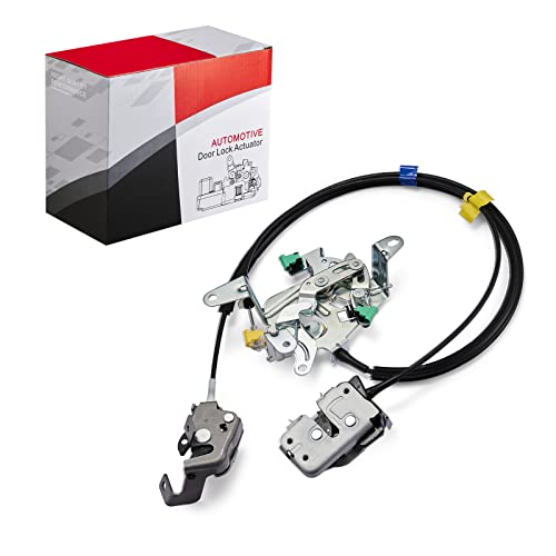 Image of SYERAL Door Lock Latch & Cable Passenger Side Rear Right 6C3Z-28264A00-A Compatible with 1999-2007 F250 F350 Super Duty, Upper and Lower Latches Assembly