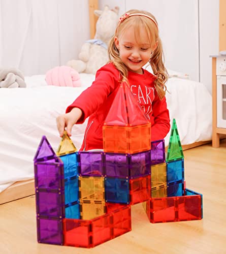 Steam Studio Premium Magnetic Tiles Rivets & Large Strong Magnets, Bpa Free Kids Toys, Building Blocks Toddler Toys For Boys Girls, Building & Construction Toys (110 Pcs) #TOP5