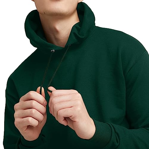 Image of Hanes Men's, EcoSmart, Cotton-Blend Hooded Sweatshirt, Plush Fleece Pullover Hoodie