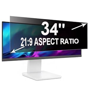 ruord Sichtschutzfolie für 34 Zoll 21:9 (79.8x34cm) Monitor - Blaulichtfilter & Blendschutz, Abnehmbar Blickschutzfolie | PC Blickschutzfilter für Flache und gekrümmte Bildschirme geeignet