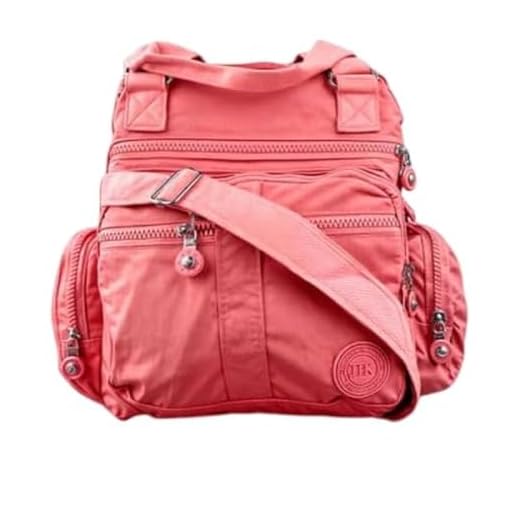 Bolsa Transversal Grande 5 Compartimentos Tiracolo Ombro Bag Feminina Moda Dia a Dia Blogueira Viagem Fitness Academia (Rosa claro)