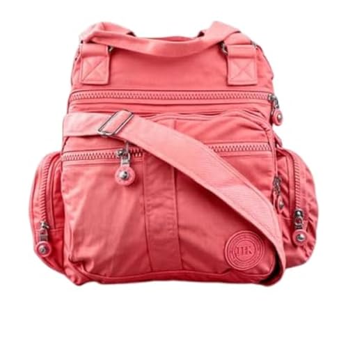 Bolsa Transversal Grande 5 Compartimentos Tiracolo Ombro Bag Feminina Moda Dia a Dia Blogueira Viagem Fitness Academia (Rosa claro)