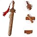 Yardwe Wooden Carved Sword Decoration, 7.08 Inch Hand Crafted Peach Wood Sword Feng Shui Ornament for Home, Room, Garden, Door, Hanging Decor, Brown
