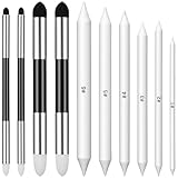 SHENLIU 10 Stück Radierstift Papierwischer Set, Mischen Papierwischer Zeichnen Bleistift Mischschwammstifte Doppelköpfe Papier Stift Schwamm Malerei für Künstler Professionelle Skizze Zeichnen Mischen
