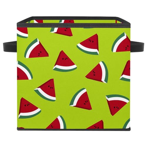 Boîte de rangement pliable cube en tissu pastèque pour placard