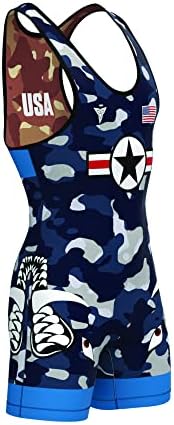 TRI-TITANS Dog Fight Reversible Wrestling Singlet (Youth L)