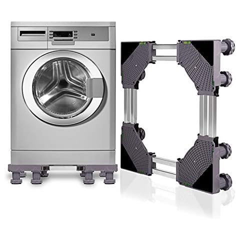 SMONTER Base Rack Washing Machine Base Sliding Pedestals & Frame for Refrigerator Multifunctional Movable Adjustable Stand for Dryer or zer 8 Feet Grey Cover