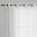 Best Home Fashion Crushed Voile Sheer Curtains - Antique Bronze Grommet Top - White - 52