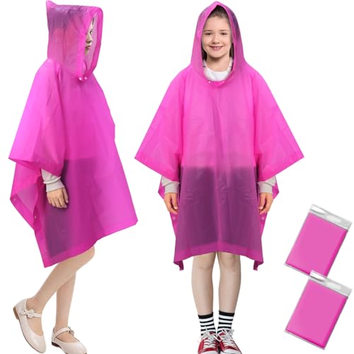 ANYOO Kids Rain Poncho with Hood