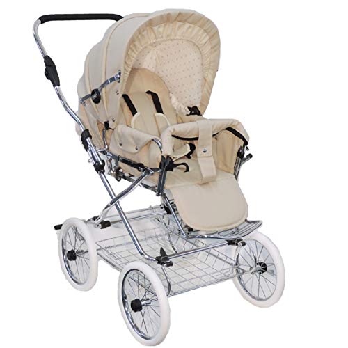 Eichhorn Buggy 419RFS-K045-EVA-0 Sportwagen mit Lederriemengestell und Schieberhöhenverstellung, EVA-Rad, beige