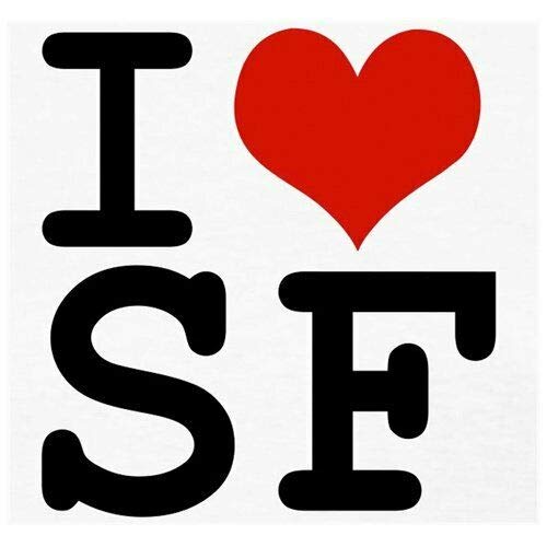 Magnet 4x4 inch I Heart SF Sticker (san Francisco Love ca Fran) Magnetic Magnet Vinyl Sticker