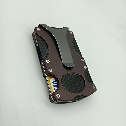 HIGO FASHION Slim Tactical Wallet for Men RFID Blocking Minimalist Credit Card Holder with Aluminum Money Clip Carbon Fiber Wallets,gifts for him4
