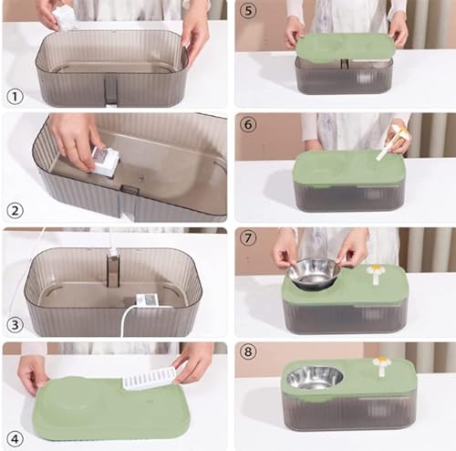 Fuente de agua y comedero 2 en 1 para gatos 3L miniatura 7