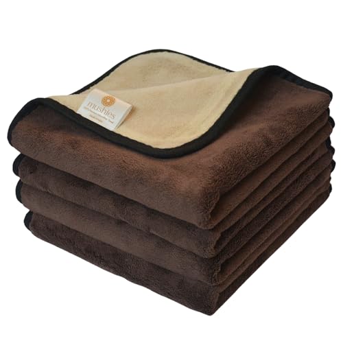 Image of MUSHIES Microfiber 800 GSM Cloth (Brown, 40x40 cm, Pack of 1) Double Layered Highly Absorbent Heavy Plush Microfibre Towel Cloth for Car Cleaning, Washing, Drying, Polishing & Detailing