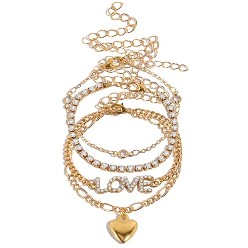 Image of Layered Butterfly Anklet For Women Charms Butterfly Gold Silver Rhinestone Cuban Anklets Adjustable Anklet For Summer Beach (silver)