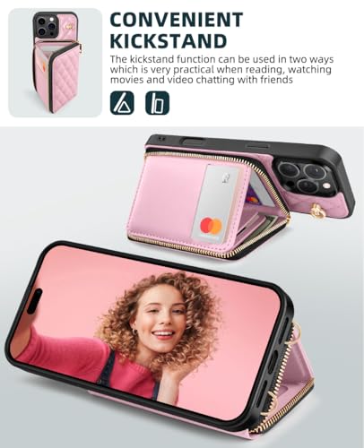Housse iPhone 16 Pro Max avec blocage RFID et pochette zippée