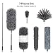 DELUX Microfiber Feather Duster,7 PCS Reusable Bendable Washable Cobweb Duster with 100 inches Extra Long Extension Pole for Cleaning Ceiling Fan, High Ceiling, Blinds, Furniture & Cars