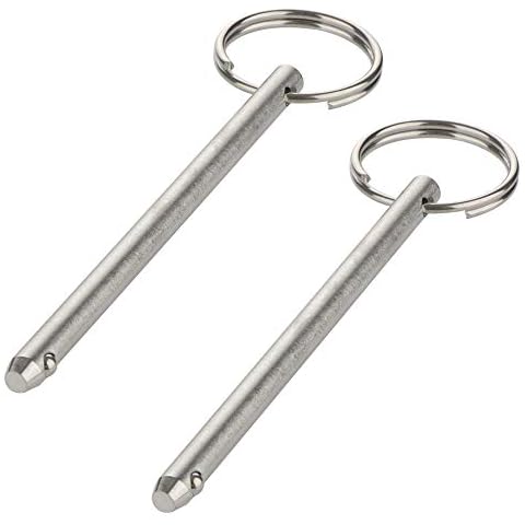 2 Pack Quick Release Pin, Diameter 0.236"(6mm), Overall Length 4.7"(120mm), Usable Length 4.13"(105mm), Full 316 Stainless Steel, Bimini Top Pin, Marine Hardware Cover