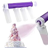 【La alegría de hornear】 Solo necesitas controles simples para colorear tu pastel. ¡Haz que el pastel se vea más encantador, hermoso y sabroso! Con este aerógrafo manual para decoración de pasteles, puede disfrutar fácilmente de la diversión de hornear en casa y crear creaciones maravillosas.