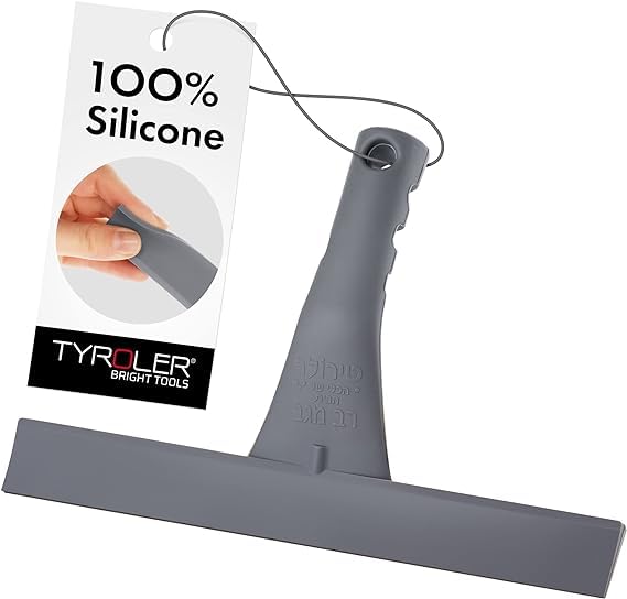 Tyroler Kitchen Squeegee | 100% Silicone | 24cm Blade | Shower Glass, Car Window and Counter | Heavy Duty | Extra-Durable Blade and Ergonomic Gripped Handle