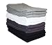 Cotton Utility Bar Mop Dish Towels, 16x19" Set of 12, Drying Cleaning Dusting Shop Towels Rags for Restaurant, Car, Home Kithchen-Black/Gray/White
