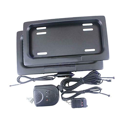 Gazechimp 2Pieces Remote USA Type Automobile License Plate, Front & Rear Electric USA Type Auto Car License Plate Frame Shutter Curtain Kit