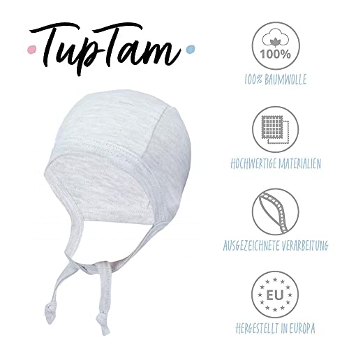 TupTam Unisex Baby Erstlingsmütze 2er Pack in Grau Meliert, Größe 50-56 – Bild 3