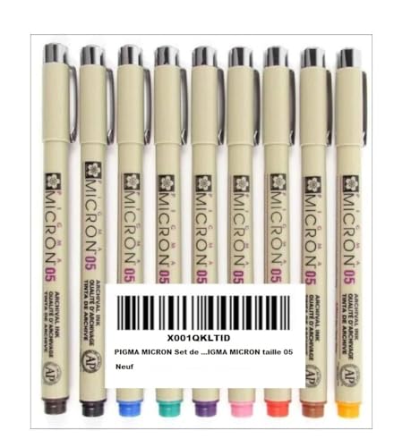 SAKURA Pigma Micron 05 Pack of 9 Colours, Black, Orange, Brown, Red, Pink, Green, Purple, Blue, Sepia - Thumbnail 7