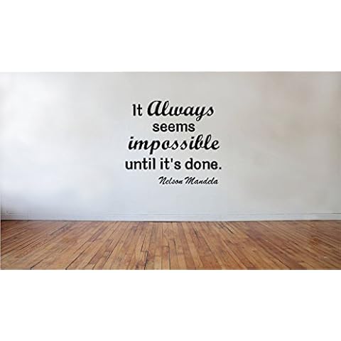 Blinggo It Always Seems Impossible Until Its Done Nelson Mandela Inspirational Wall Art Cover