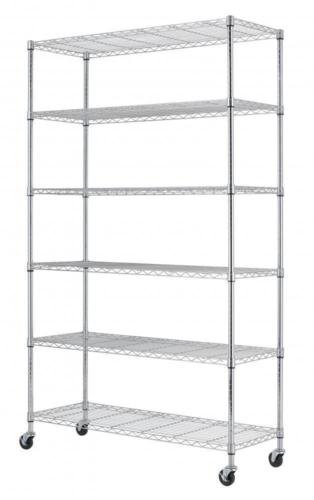Balance World Inc 6 Tier Shelf Adjustable Wire Metal Shelving Rack 48
