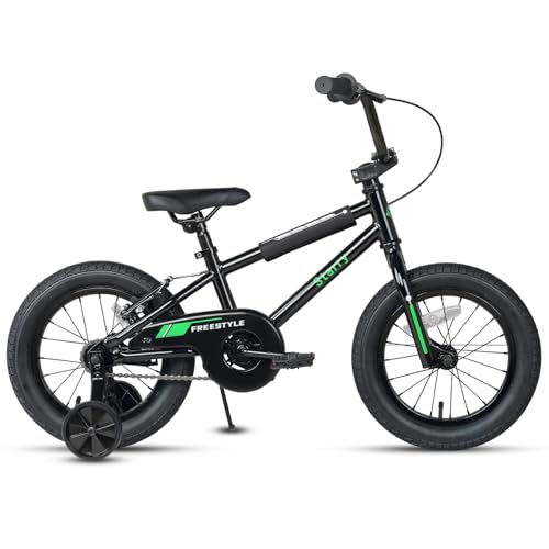 Image of 12 14 16 18 Inch Kids Bike BMX Style Bicycle with Training Wheels Coaster Brake for 2-10 Years Old Toddlers Boys Girls Multiple Colors