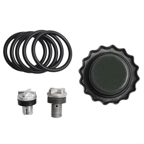 Kit de tapa de sellado de tambor de aceite para tambores de 5 a 30 L, tapa de tanque de acero inoxidable y aluminio con tornillos de válvula de liberación de aire y anillos de sellado, 35 mm/43 mm/(A)