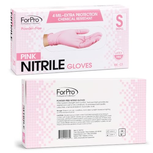 Image of ForPro Disposable Nitrile Gloves, Chemical Resistant, Powder-Free, Latex-Free, Non-Sterile, Food Safe, 4 Mil