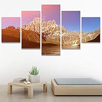 SIGNWIN 5 Panel Canvas Wall Art Modern Art Coastal Colorful Multicolor Photography Romantics Sunset for Home Decorations Ready to Hang - 60