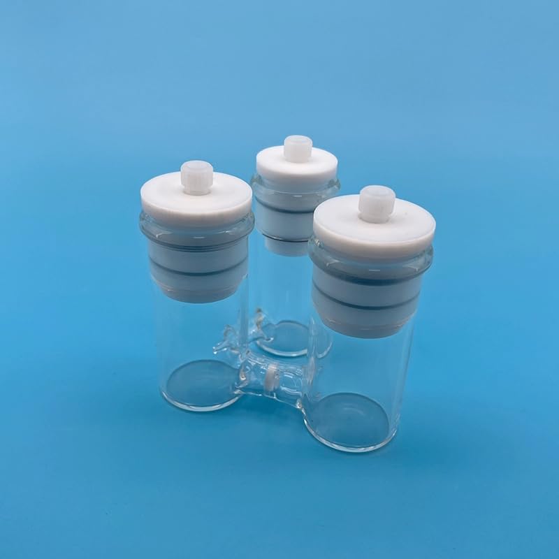 1 Stück Dreihals-H-Typ-Elektrolysezelle mit Glasfrittentrennung for genaue elektrochemische Experimente(30ml-30ml-20ml)
