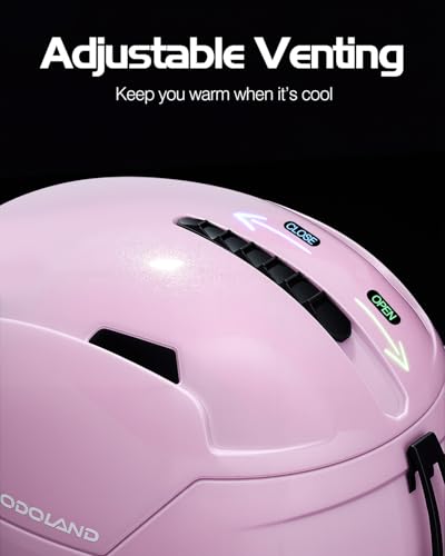 Odoland Ski Snowboard Helmet for Adults & Youth, Snow Helmet for Men & Women, Slide Adjust Ventilation, Safety Certified, Goggles Compatible Protection for Skiing, Gradient Pink, S - Thumbnail 3