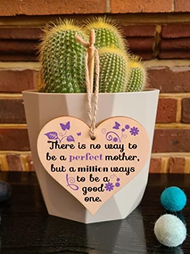 Handmade Wooden Hanging Heart Plaque Gift for Mum Loving Thoughtful Present