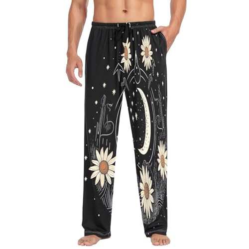 Pantalon de pyjama pour homme avec cordon ajusté pour vêtements de nuit