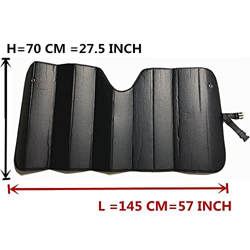 Gwuskdt Car Windshield Sunshade,Car Sun Protector,Foldable Car Front Window Shade-Thicken 5-Layer Bubble For Auto Windshield Sun Shade Uv Protection And Heat Reflector 57"X 27.5" (Black) #TOP2