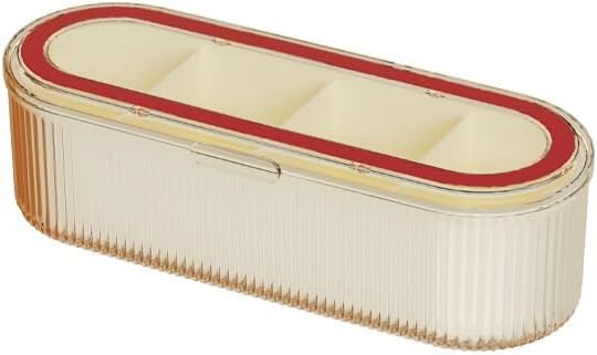 Four Compartment Household Kitchen Countertop Seasoning Storage Box with Spoon Included