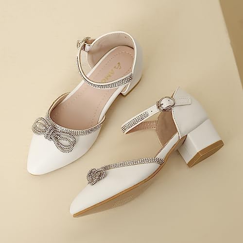 Image of Amoji Girls High Heels Kid Ankle Strap Dress Shoes Wedding Party for Little Kid Big Kid 412