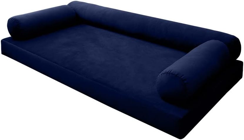 Prolinemax Style V6 Full Size Velvet Knife Edge Indoor Daybed Bolster Pillow Cushion Mattress Fitted Sheet |Cover ONLY| AD373