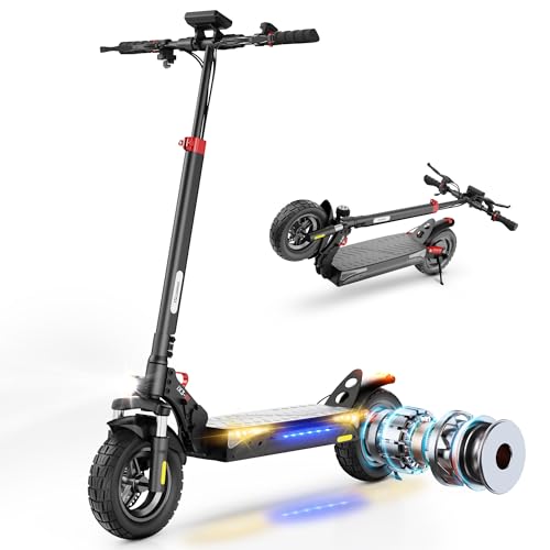 iScooter Trottinette électrique, moteur 800W/2000W, vitesse rapide de 40/50/61 KM/H et autonomie jusqu'à 40/64 KM, pneus tout-terrain de 10'' pour adultes avec double suspension et freins à disque et