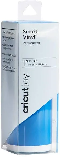 Cricut Joy Smart Permanent Vinyl, Medium Blue - 4ft Roll (5.5' x 48'), Glossy Finish - Compatible with Cricut Joy Machine, Matless Cutting for Long cuts (4ft Shapes, 20ft Repeated cuts)