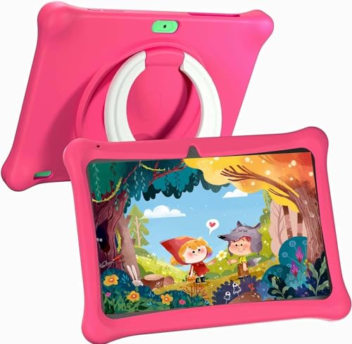 SGIN Tablet for Kids, 2GB RAM 64GB ROM, 10 Inch Kids Tablet Android 12 with Case with Parental Control APP, Dual Camera, WiFi, Educational Games，iWawa Pre Installed （Pink）
