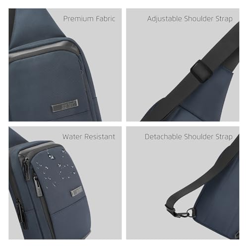 Image of Safari Select Connect Sling Bag with Adjustable Shoulder Strap, Premium Durable Polyester Blend Fabric, For Men and Women, Blue