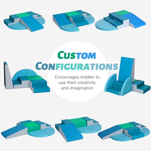 image for TODIBY 6-Piece Soft PU Leather Toddlers Climbing Toys, Indoor Climb an